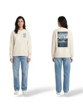 SCOTCH & SODA 1O0% Organic Cotton Butter Yellow Graphic Sweatshirt Large